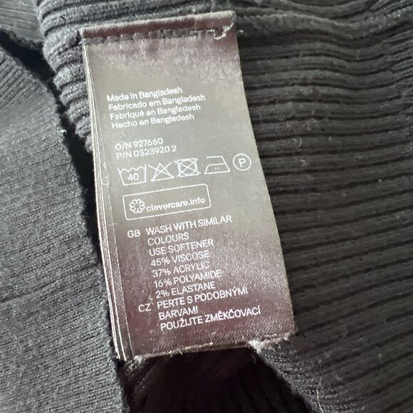 Divided Sweater Women Small Black Ribbed Knit Pullover Mock Neck Long Sleeve - Picture 6 of 14